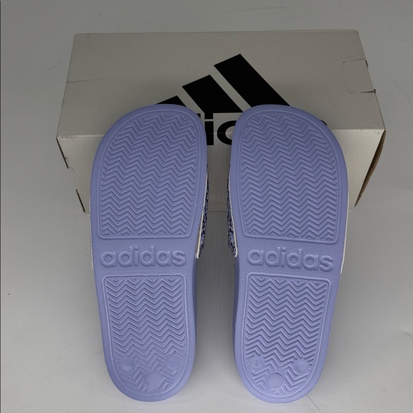 Adidas Adilette Shower K Slides Floral Purple Kids Size 2 | IH2720 w/ Box NWT - Picture 5 of 7